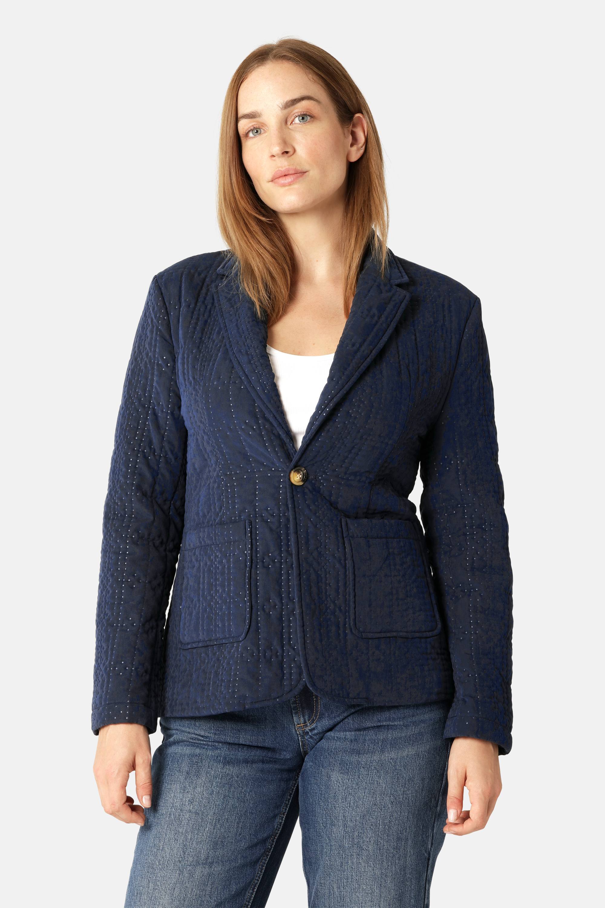 Quilt Blazer - Dark Indigo